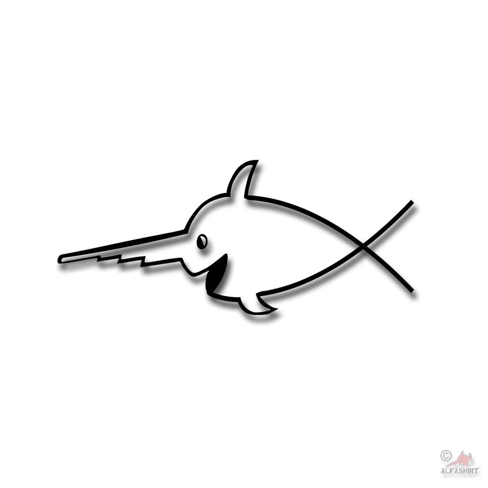 Christlicher Sägefisch Christen Fisch Marine U-Boot Aufkleber 10x4cm #A4596
