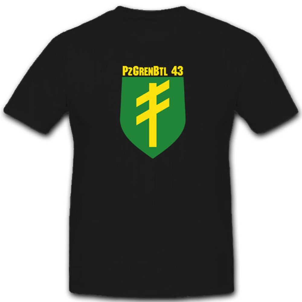 Pzgrenbtl 43 Panzer Grenadier Bataillon Stabs Kompanie Wappen - T Shirt #4133