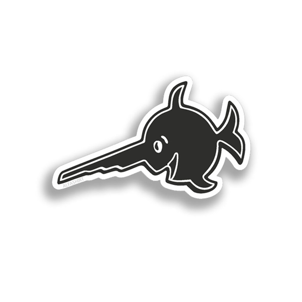 Alfashirt Sägefisch Schwertfisch U Boot 96 Turmwappen Logo Marke 5x3cm #A4275