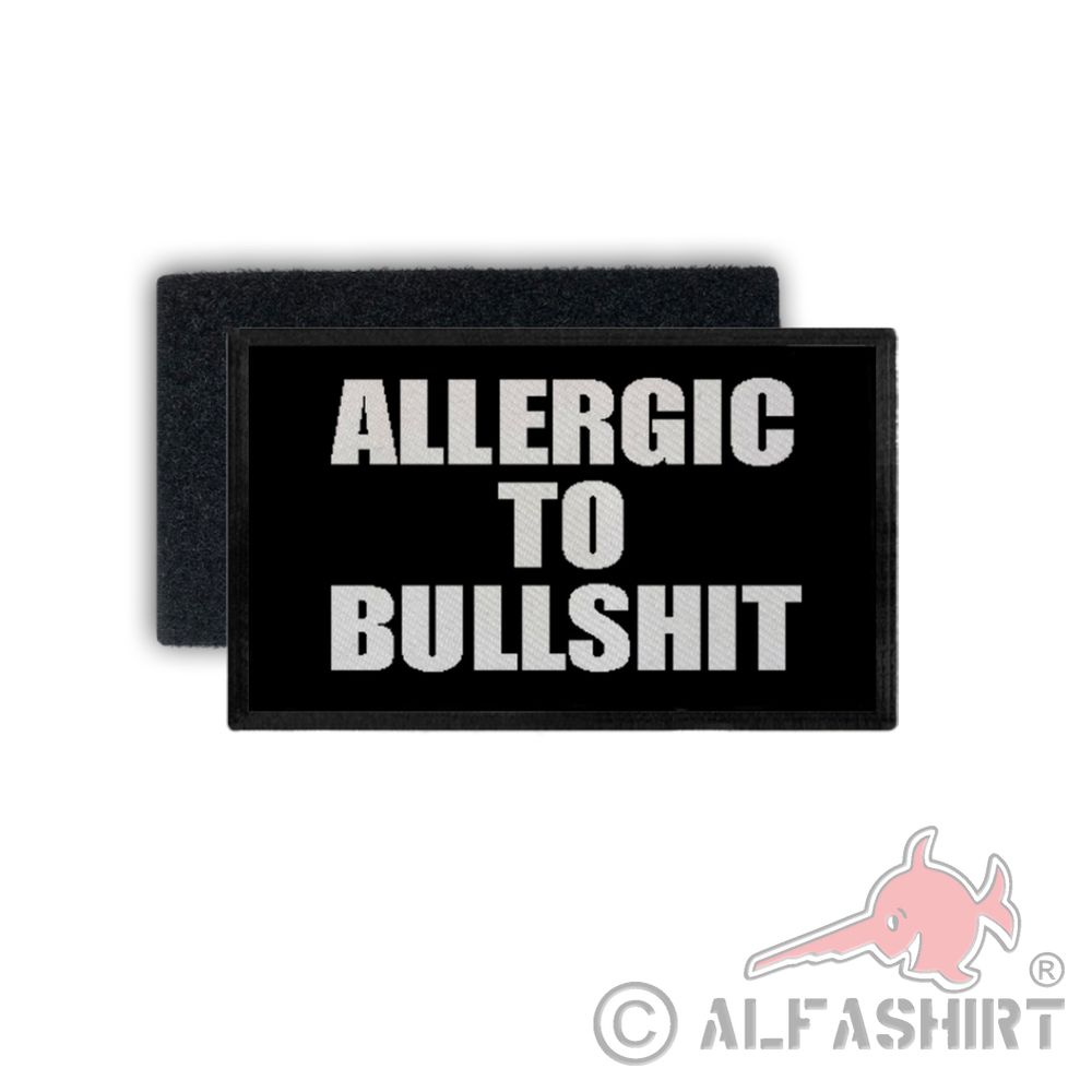 Patch allergic to bullshit protector no garbage babble Fun Humor 7.5x4.5cm # 34465