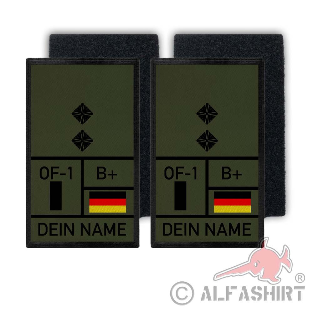 Rank Patch 9,8x6cm Oberleutnant OLt Bundeswehr Dienstgrad Abzeichen #36129