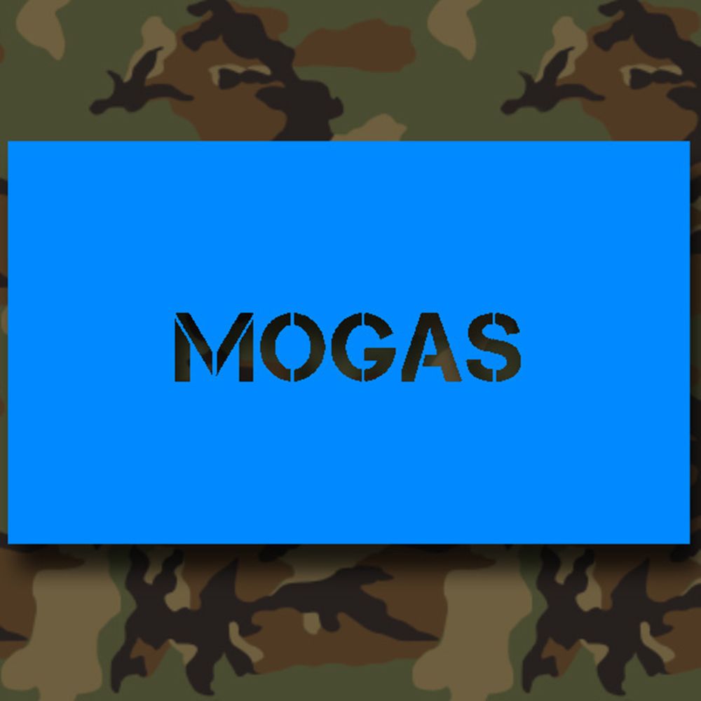 Lackierschablonen Aufkleber Mogas Kraftstoff US für Willys Jeep Dodge 7cm A454