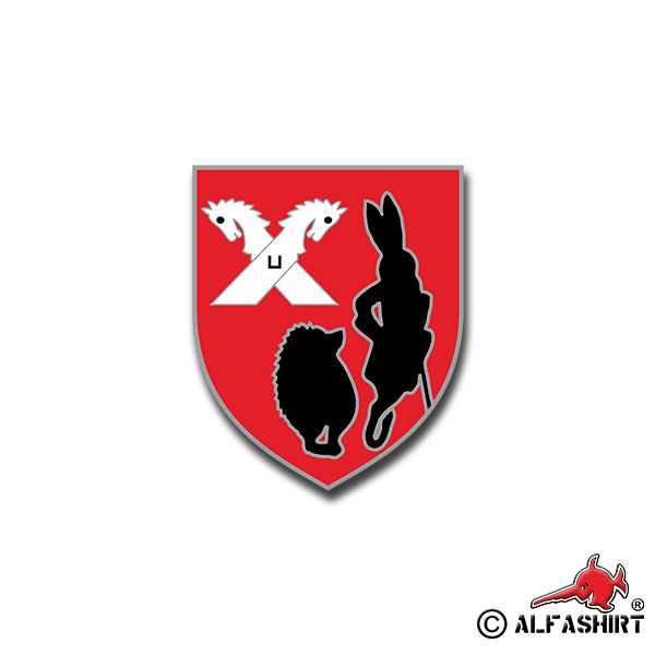 Aufkleber/Sticker Stab St. Kp. 3.Pz Div. Igel Hase Pferd Panzerdiv 7x6cm A1438