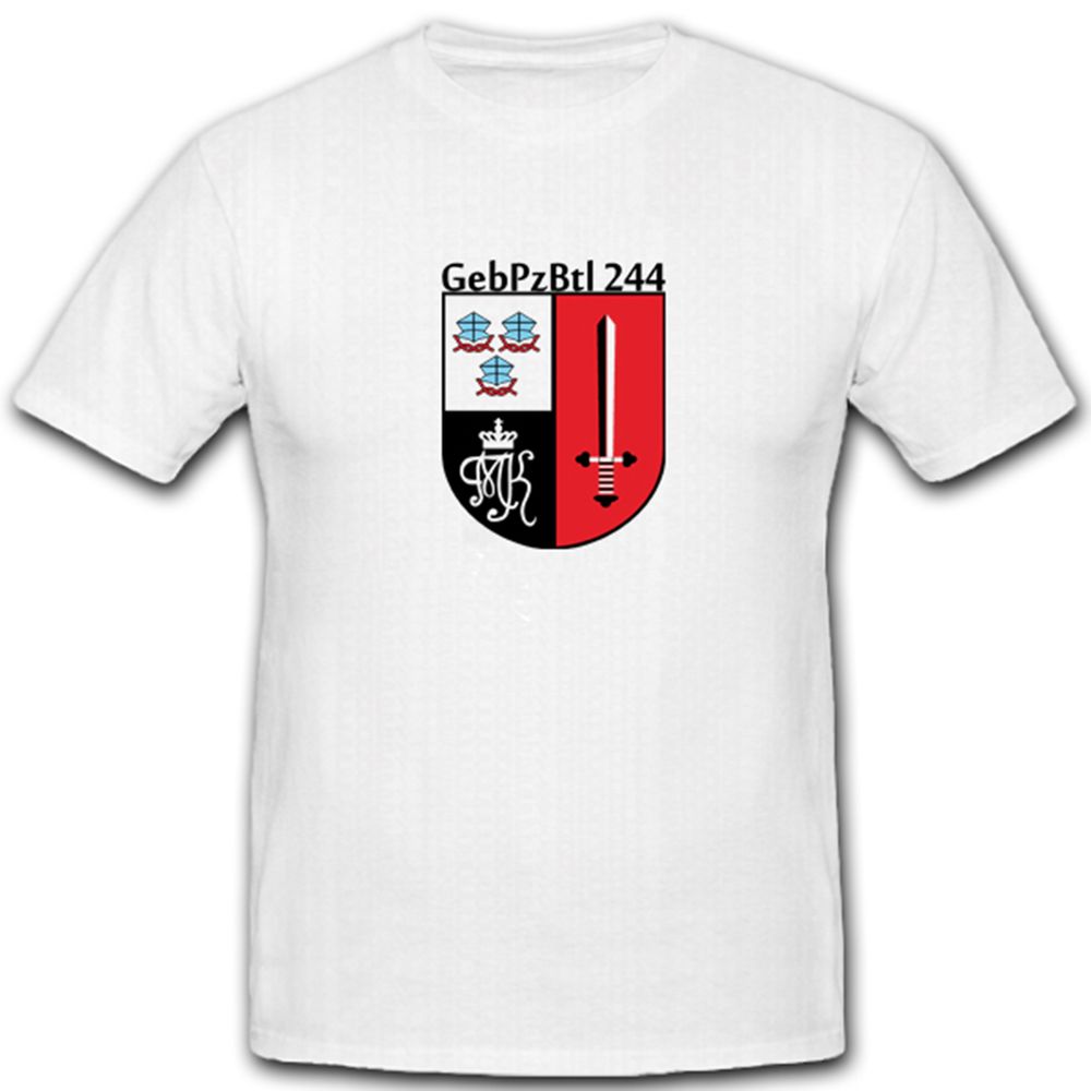 GebPzBtl 244 Gebirgspanzerbataillon Bataillon Bundeswehr Wappen - T Shirt #4890