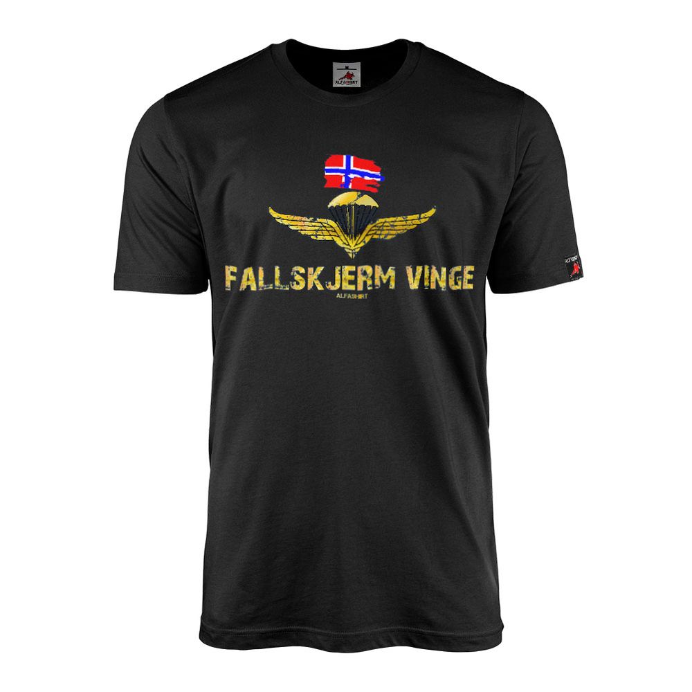 Fallskjerm vinge Norges forsvar Norwegen Armee Abzeichen T-Shirt#22238
