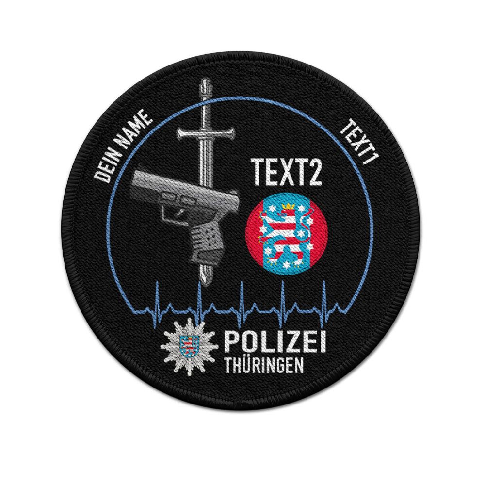 Patch 9cm personalisierbar Polizei Freistaat Thüringen Landespolizei Polizist Beamter #46749
