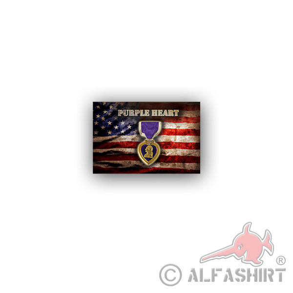 Sticker Purple Heart Purple Heart wounded 11x7cm A3246