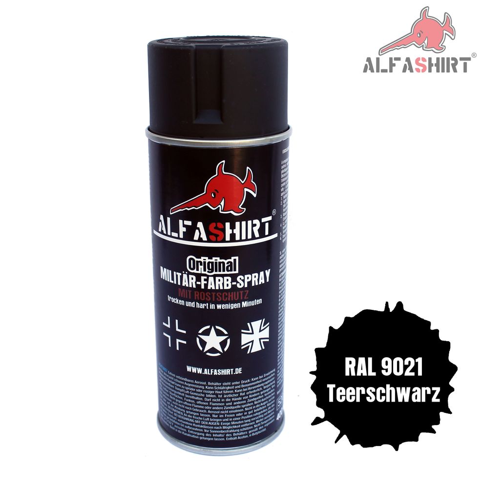 Lack Farbspray teerschwarz Ral 9021 totalmatt Lackierung Militärfahrzeug #12271