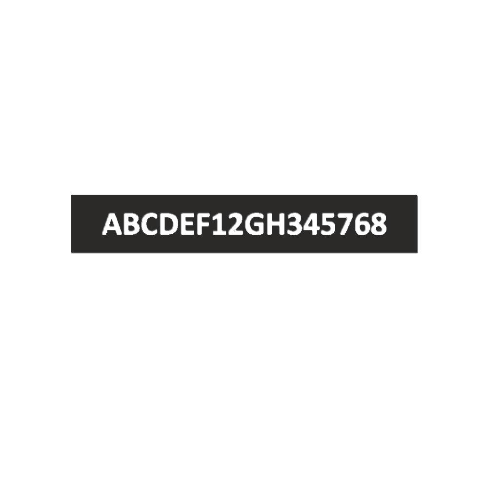 Lackierschablone VIN Personalisiert Fahrgestellnummer Schrifthöhe 8mm#A5950