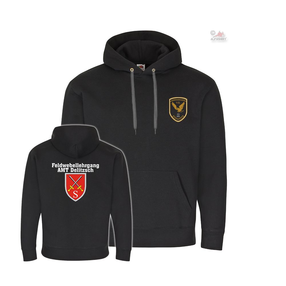 Hoodie USH Delitzsch VII Inspektion Fw-Lehrg AMT Bundeswehr Lernen #38841