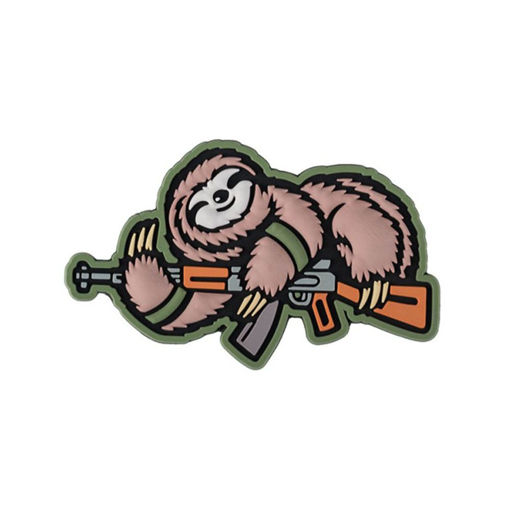 3D Rubber Patch PVC Armed Sloth Gewehr Faultier Fun Schütze #47805