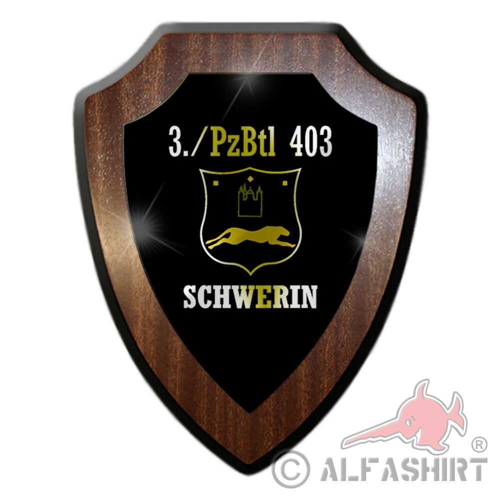 Heraldic shield 3 PzBtl 403 Panzer Battalion Schwerin BW Army Germany # 27086
