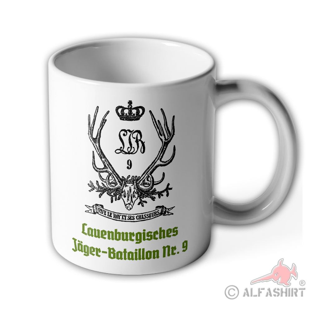 Launenburgisches Jäger-Bataillon Nr. 9 Infanterie Wappen Geweih Tasse #38399