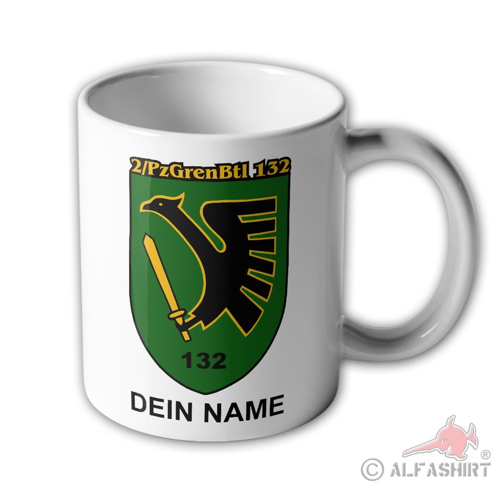 Tasse personalisiert 2 Kompanie Panzergrenadierbataillon PzGrenBtl 132 #43732