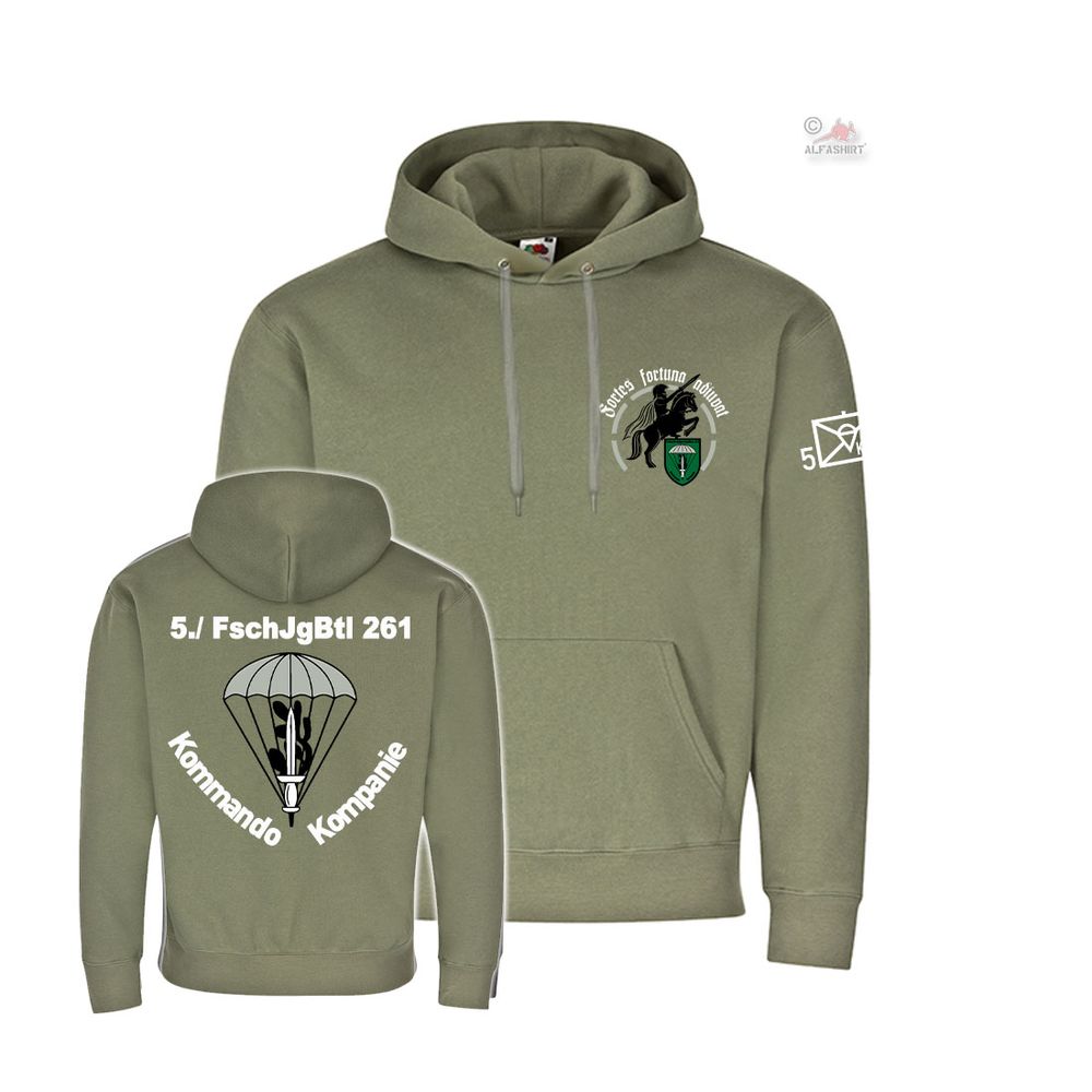 Hoodie 5 FschJgBtl 261 Fortes fortuna adiuvat Mutig Glück Hoodie#38928