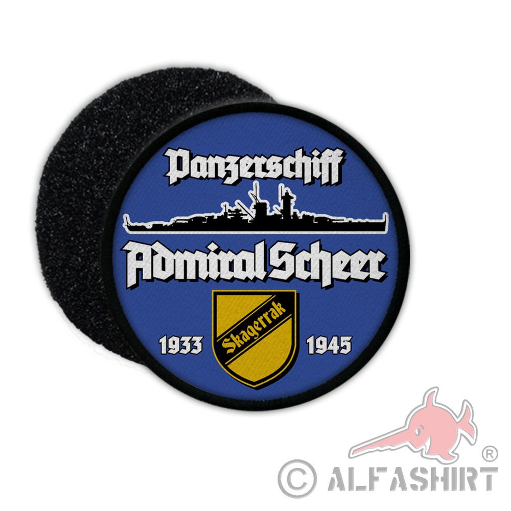 9cm Patch Panzerschiff Admiral Scheer Deutschland-Klasse Aufnäher #36402
