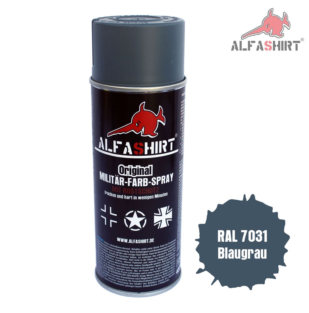 Lack Farbspray Ral 7031 blaugrau Panzergrau totalmatt Lackierung Militär #12684