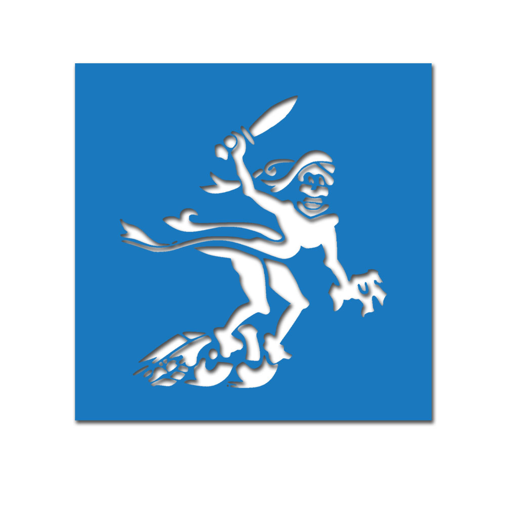 Paint stencil sticker 9.5x8.6cm Ghost Division WH Panzer troops mirrored #A7463