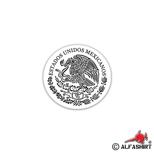 Sticker Seal of Mexico Golden Eagle Mexican Politics 7x7cm # A2217