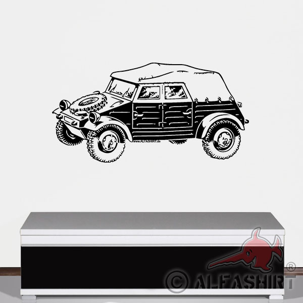 Wandtattoo Kübelwagen Typ82 Kübel Aufkleber Deko Sammler 45x88cm  #A4383