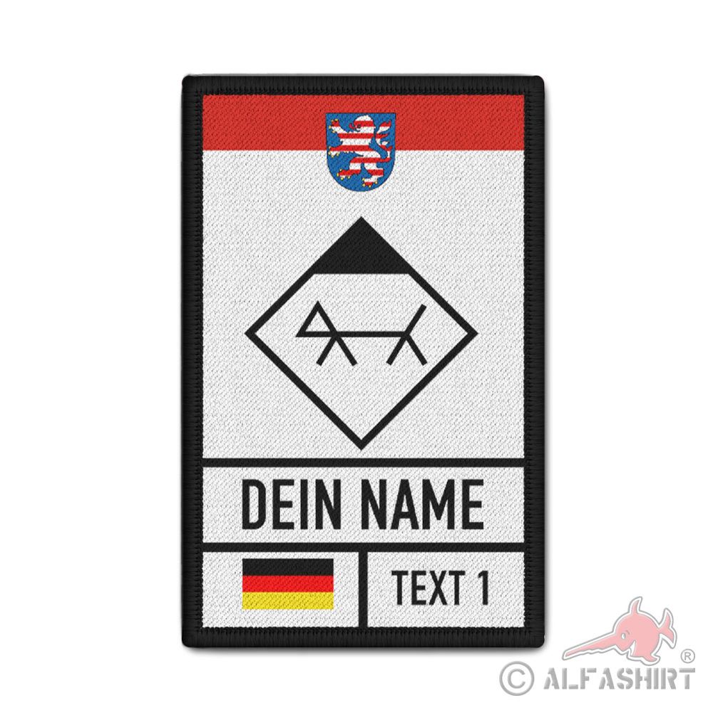 Patch rescue dog search dog TZ DE RHT team state of Hesse HE coat of arms #44594