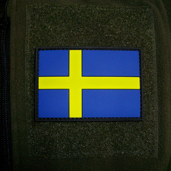 3D Rubber Sweden Konungariket Sverige Old Swede Flag Flag 8x5cm # 16255