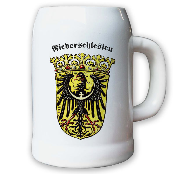 Krug / Bierkrug 0,5l - Provinz Niederschlesien Landeswappen Stadtwappen #9491 K