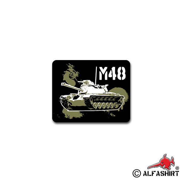 Sticker M48 Tank Medium Tank Military USA 9x7cm A2019