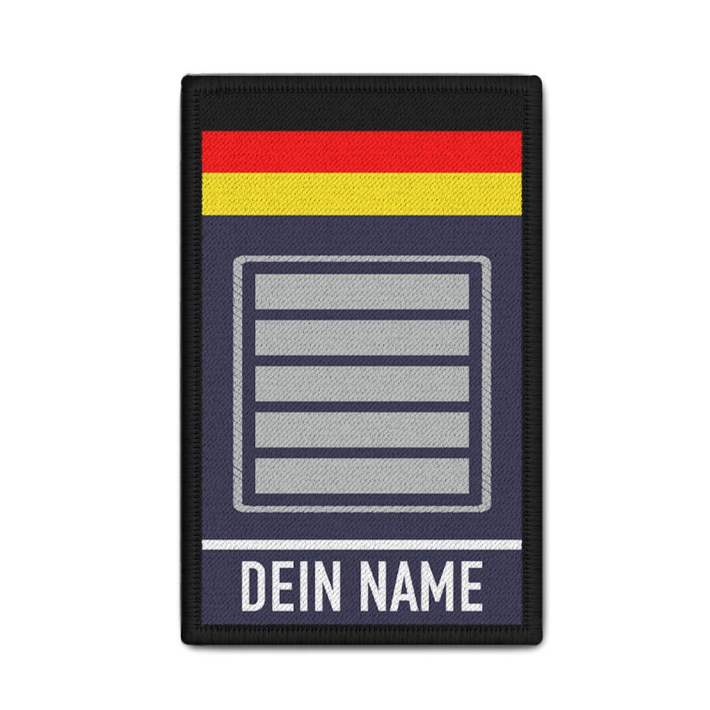 Rank Patch 9,8x6cm Feuerwehr Dienstgrad NRW Nordrhein-Westfalen Name#47309
