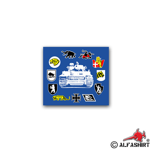 Sticker Heavy Tank Division sPzAbt Panzer Bandages 8x7cm A2463