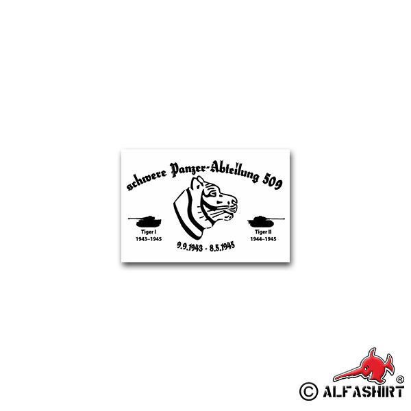 Aufkleber/Sticker sPzAbt 509 Panzerabteilung Militär Panzer Einheit 10x7cm A2436