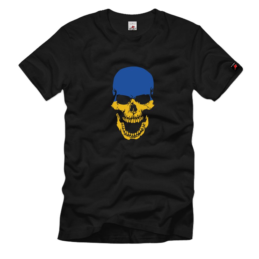 Ukraine Skull Skull Ukrajina Flag Flag - T Shirt # 11335