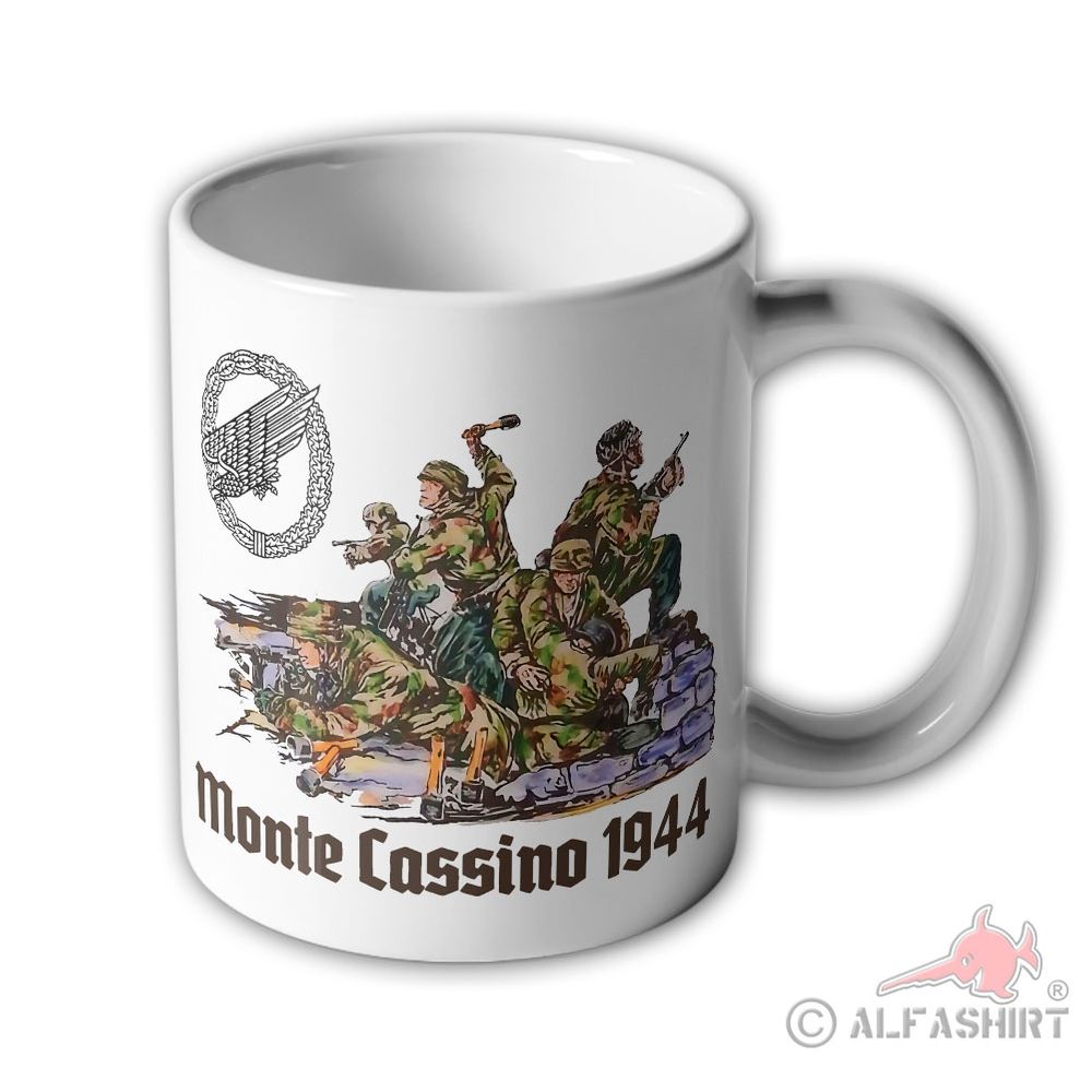 Tasse Deutsche Fallschirmjäger Monte Cassino 1944 Abtei Kampf Schlacht WW2#43661