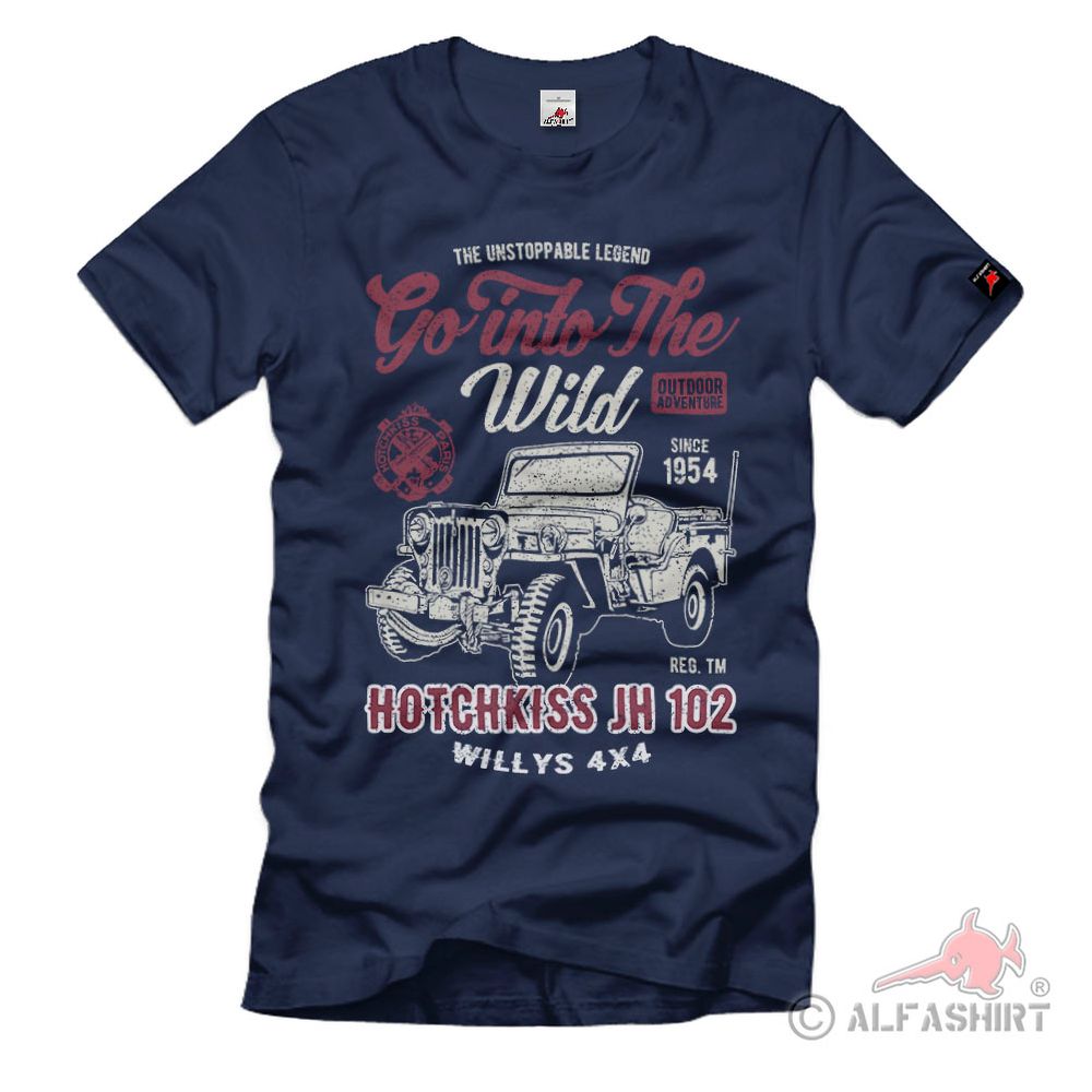 HOTCHKISS jh 102 Willys 4x4 Oldtimer Frankreich Geländewagen Zivil T-Shirt#40923