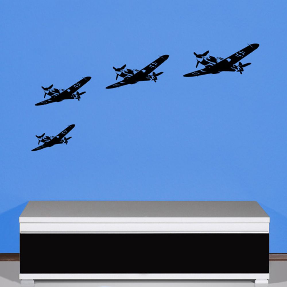 Flugzeug Wk Luftwaffe Me109 Wh - Wandschmuck Wandtattoo  (ca. 46x20cm ) #4045