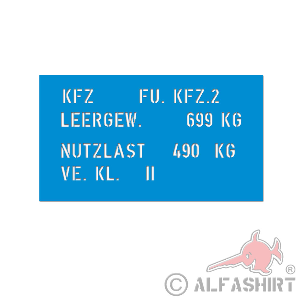 Lackierschablonen Aufkleber Beschriftung Fahrer-Tür Kübelwagen 26x13cm #A5186