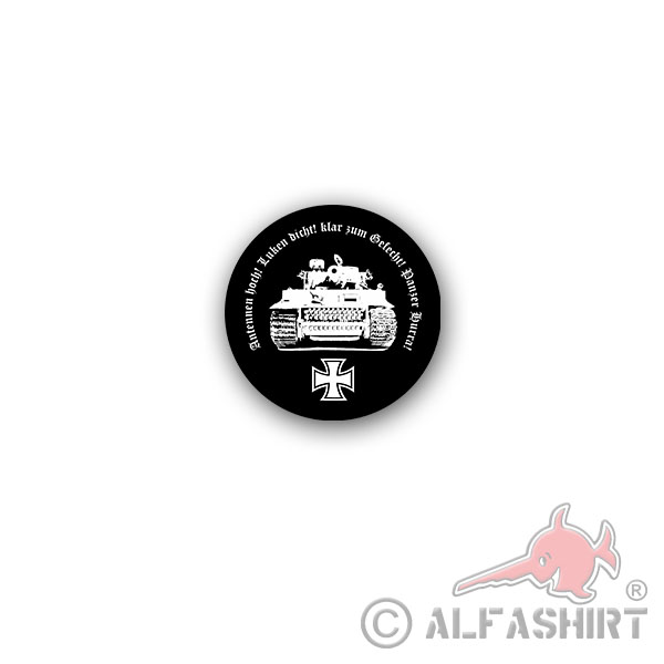 Sticker Tiger Tank Hurra Panzerkampfwagen Panzertruppe 7x7cm A3367