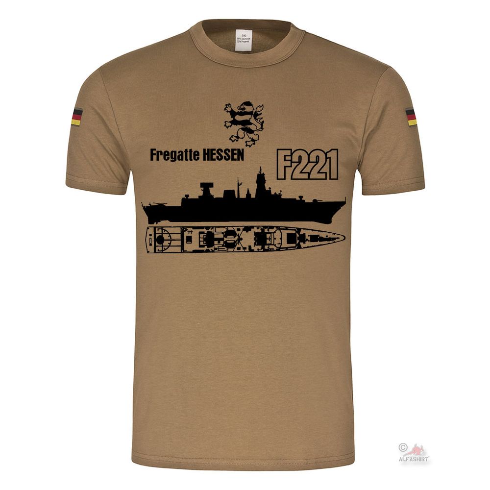 BW Tropen Fregatte Hessen F221 DRAC Bundesmarine Schiff Tropenshirt #18633
