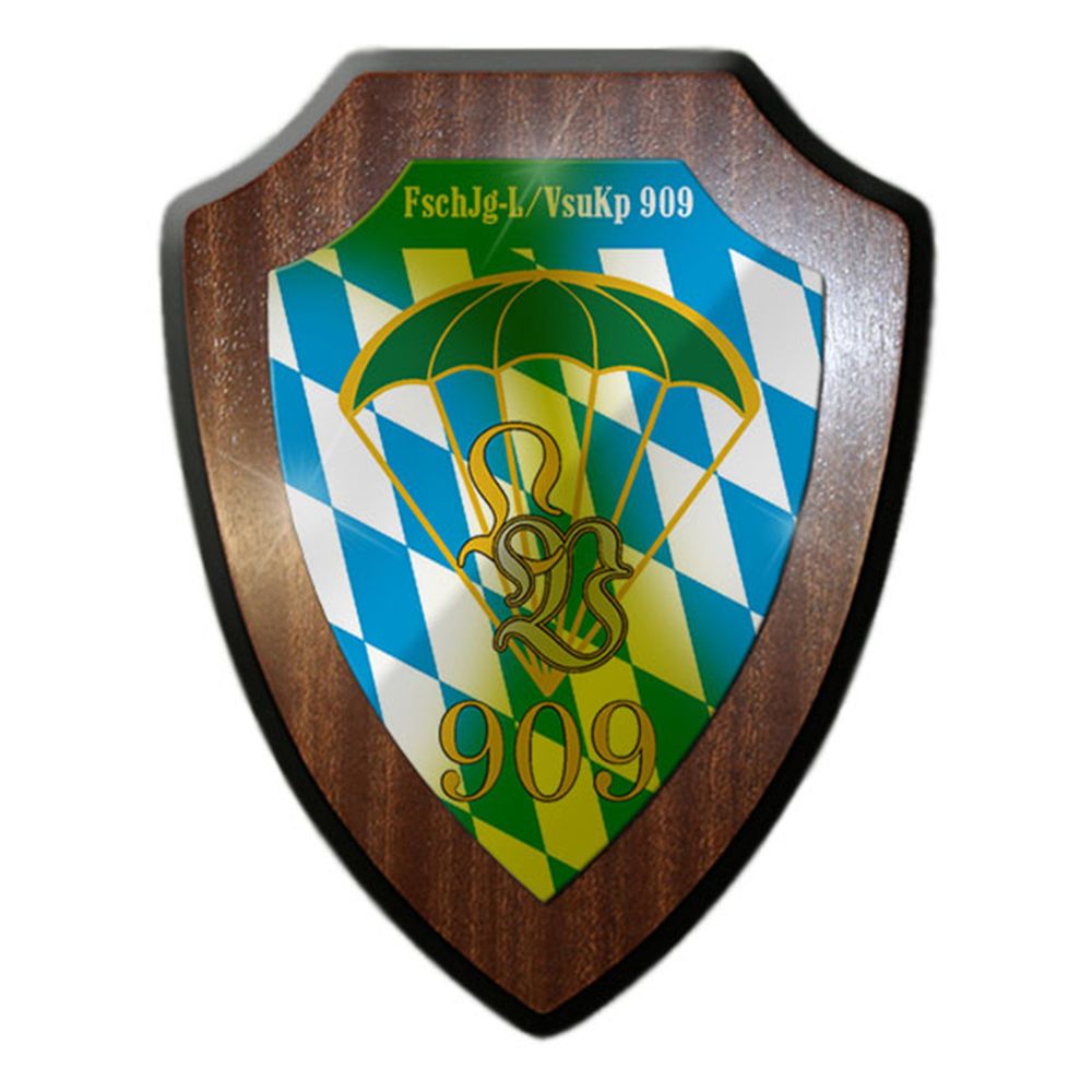 Heraldic shield / Wall sign - FschJg L VsuKp 909 Paratrooper - # 13098
