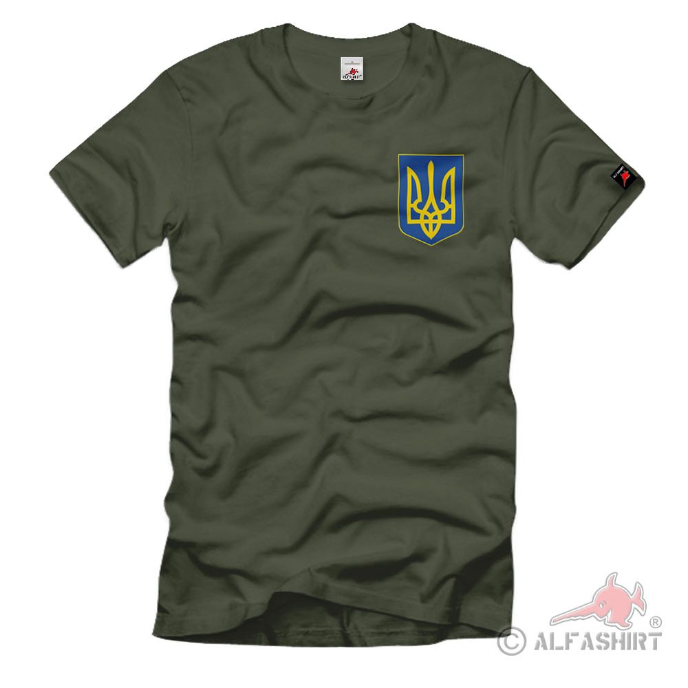 Ukraine Coat Of Arms Emblem Badge National Symbol Trysub Trident T-Shirt #40502