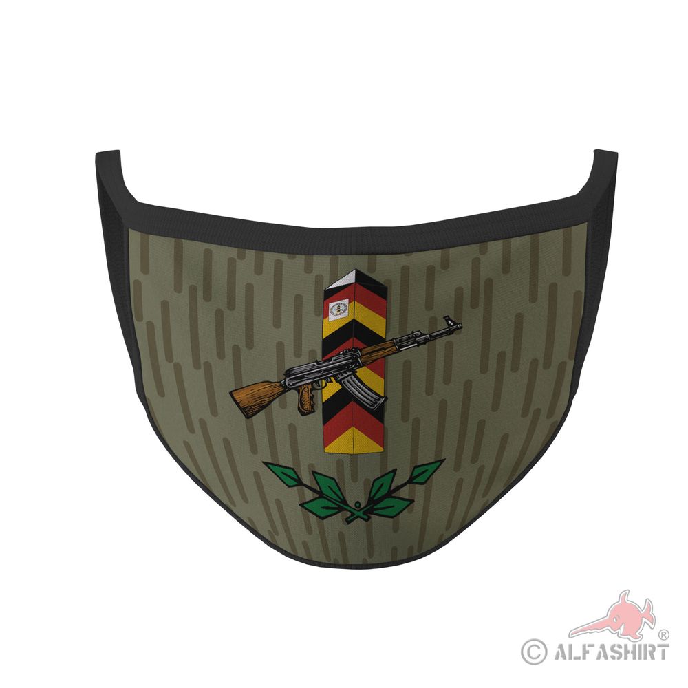 Mouth mask Grenztruppen NVA Grenzstein DDR AK Strichtarn border security # 35750