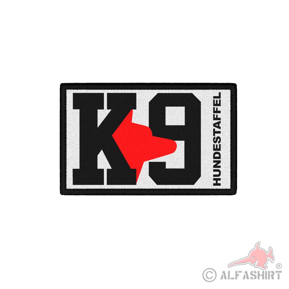 Patch Hundestaffel K9 Diensthunde Polizei Bundeswehr SEK Hund  7,5x4,5cm#39776