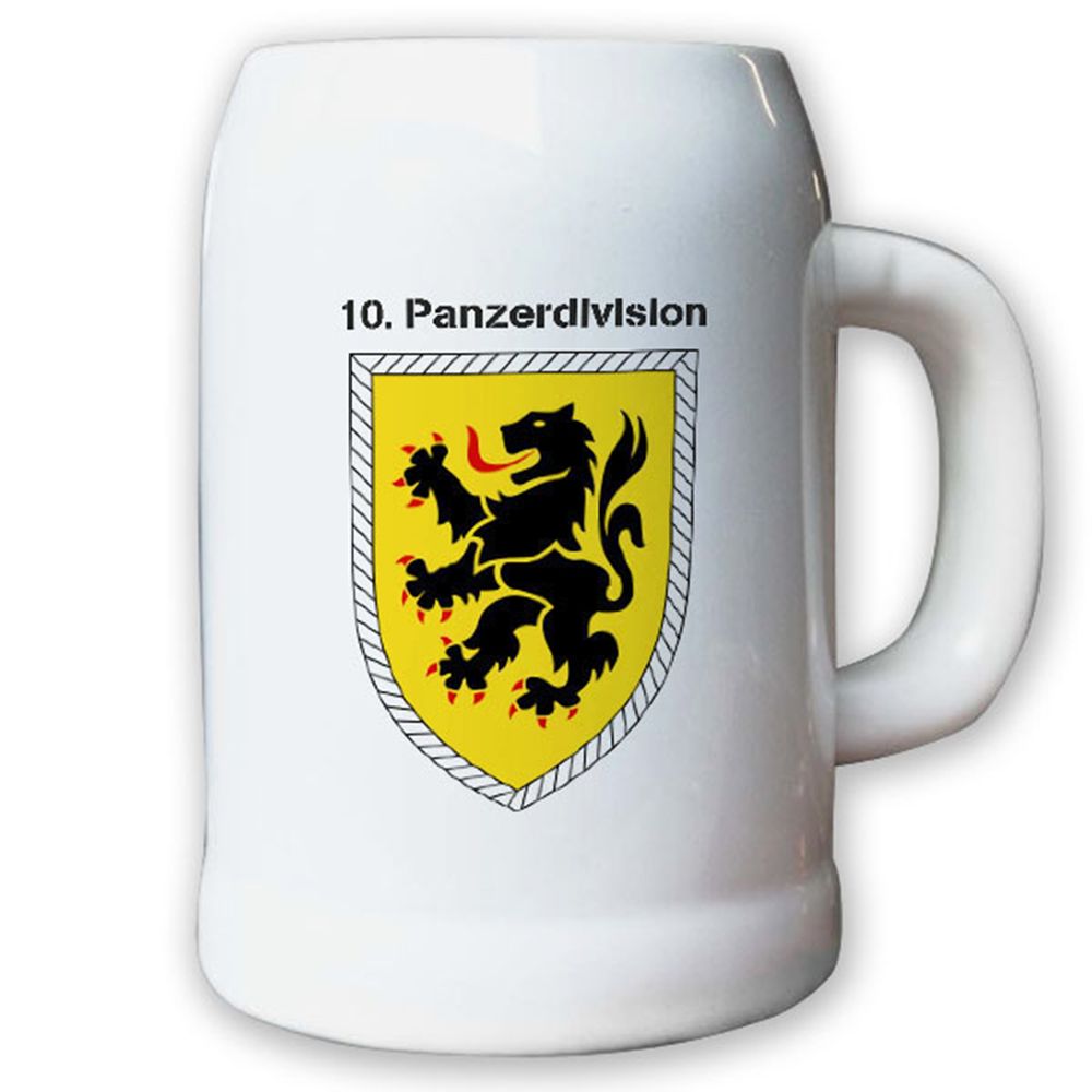 Krug / Bierkrug 0,5l -Bierkrug 10. Panzerdivision PzDiv Division Einheit #12966