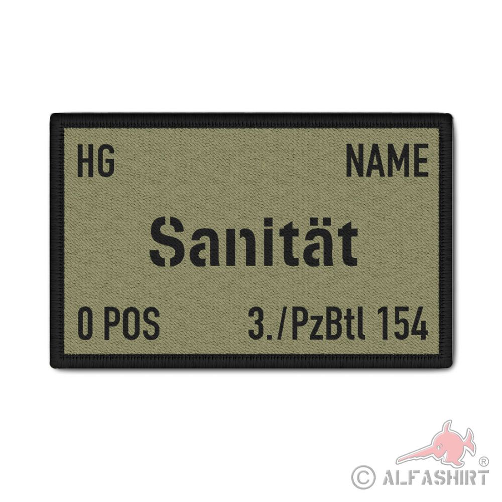 Patch 9,8x6cm Sanität Dienstgrade Dienstgrad Name Blut Blutgruppe Einheit #42697