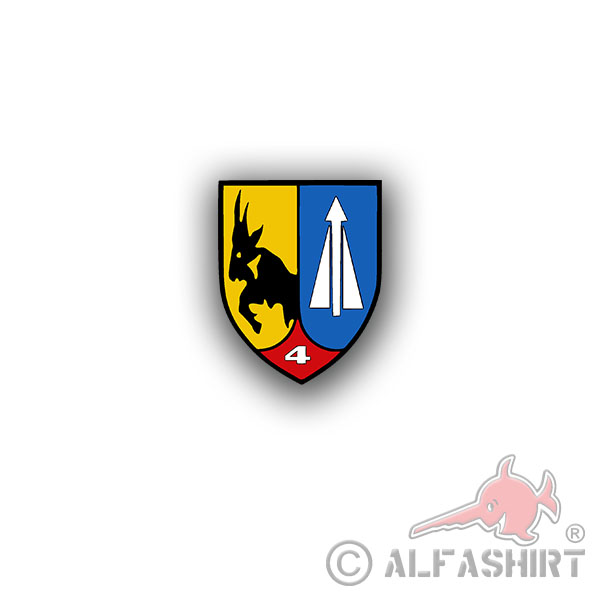 Aufkleber/Sticker 4 FlaRakBtl 22 FlaRak Flugabwehr Rakete Wappen 7x6cm A3190