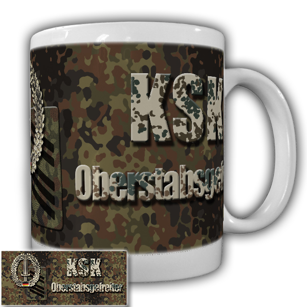 Tasse KSK Oberstabsgefreiter Barettabzeichen Kaffeebecher Schwert  #20919
