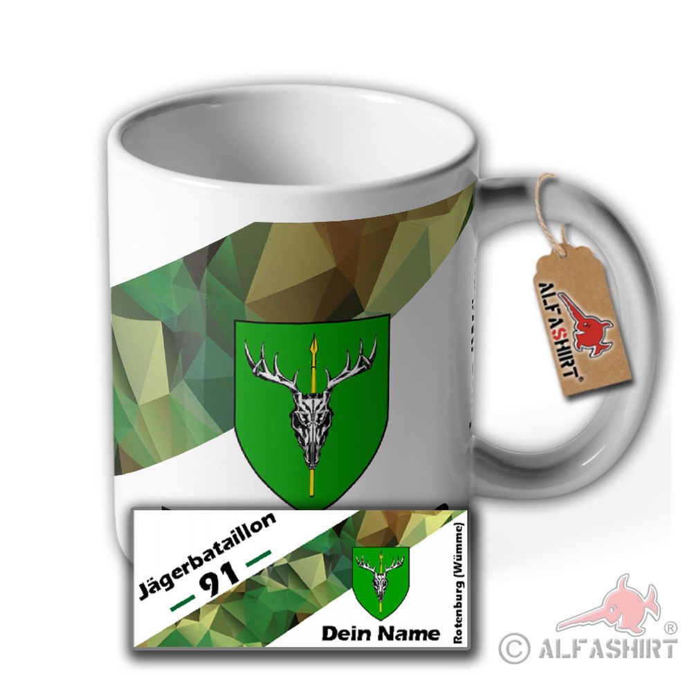 Tasse Personalisiert JgBtl 91 Dein Name Jägerbataillon Rotenburg Wümme BW #40828