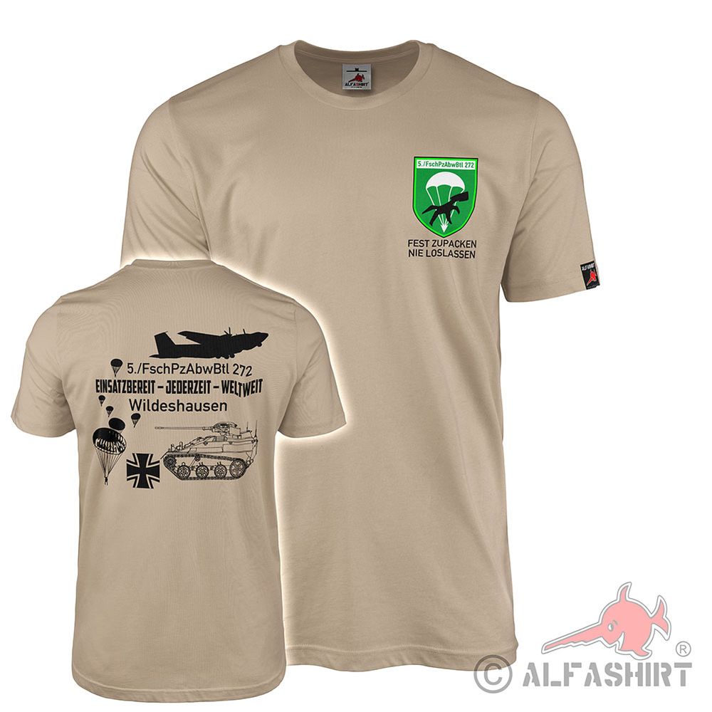 T-Shirt 5 FschPzAbwBtl 272 Wildeshausen Bundeswehr T-Shirt #45306