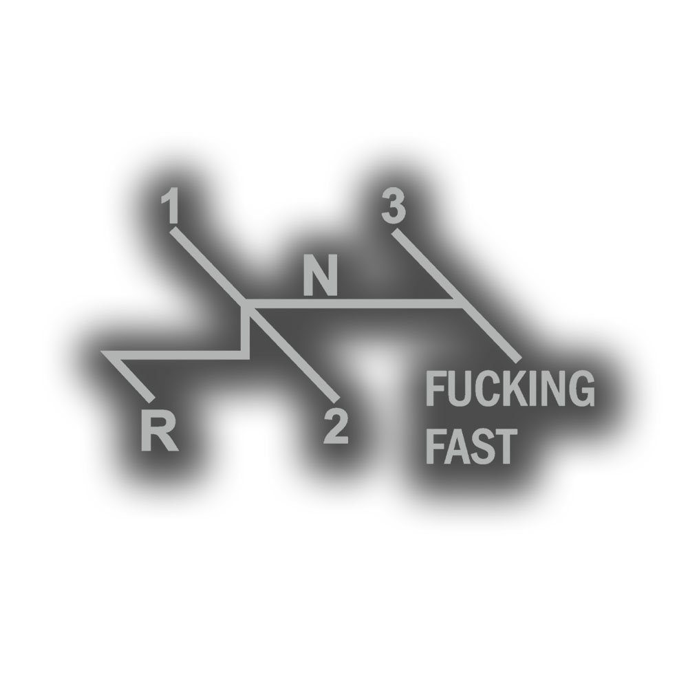 Aufkleber 12,5x7cm Silber REFLEKTIEREND Schaltung Gang Getriebe #A7331