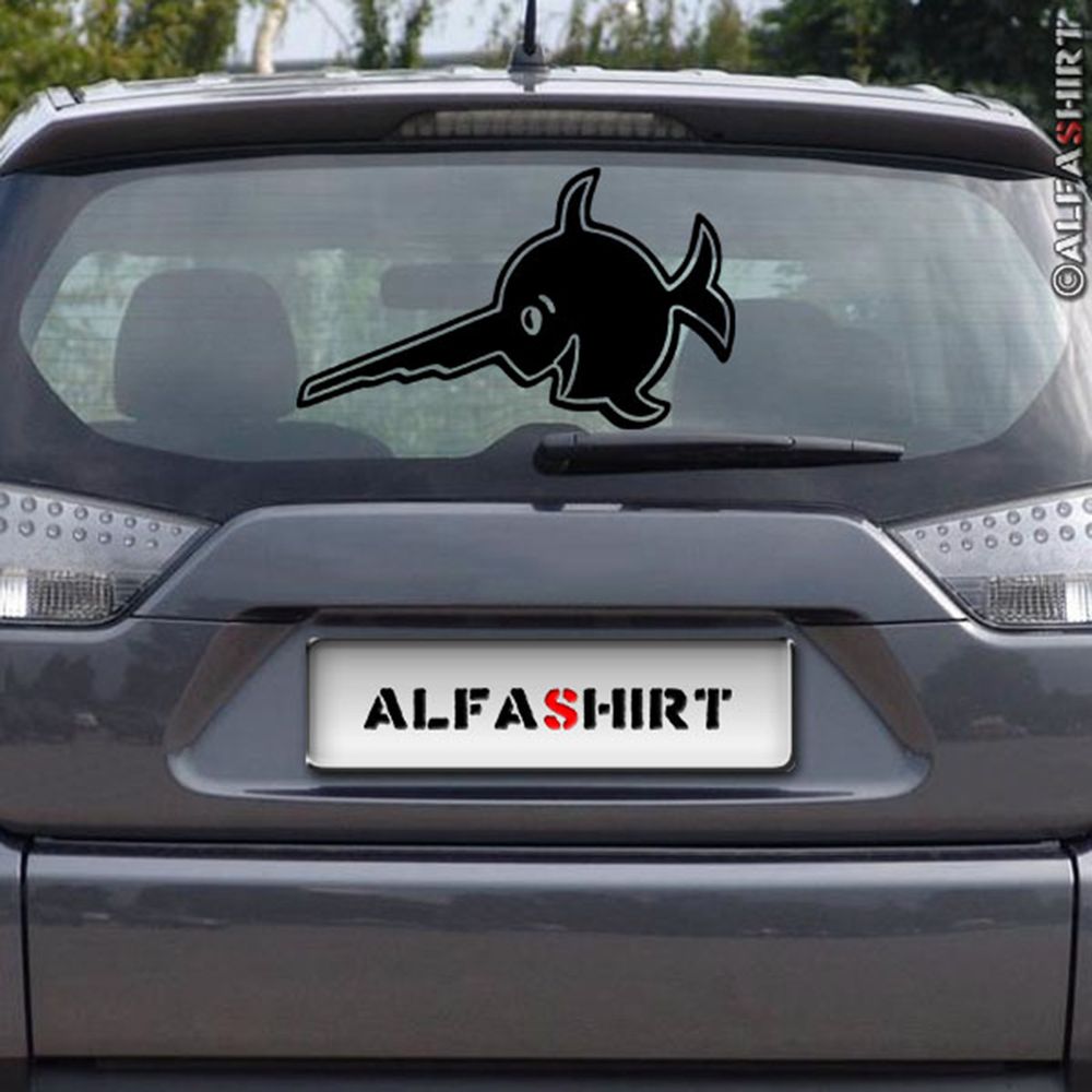 Sticker Swordfish Sawfish Alfashirt Logo Car Fish 30x18cm # A371